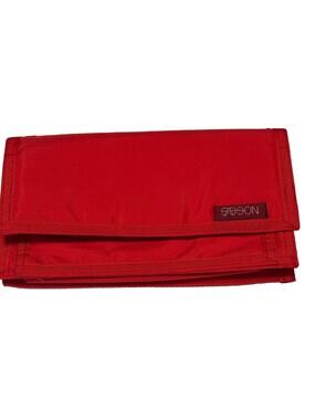 Vintage Deadstock NWT Sasson Bi-fold Wallet Red Nylon Trapper Wallet Retro